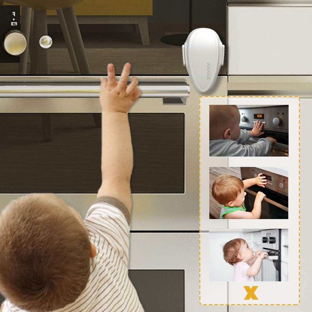 EUDEMON Childproof Oven Door Lock, Oven Front Lock Easy to Install and no Tools Need or Drill (White) - Image 3