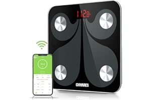 CHWARES Body Fat Scale, USB Rechargeable Digital Weight Bathroom Scales, Smart BMI Scale with 13 Body Data, Scale for Body Weight, Smart Digital Bathroom Weight Scale 400lbs, Black