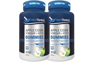 Herbtonics Keto Apple Cider Vinegar Gummies - Digestion & Detox Support - Sugar Free BHB Advanced Formula for Keto Support - Raw ACV with The Mother - 120 Vegan ACV Gummies