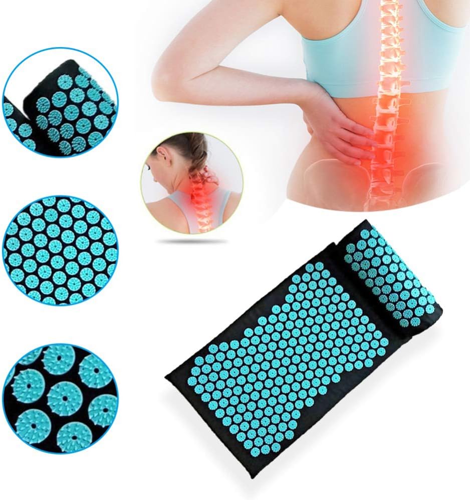 QIYU Acupressure Mat Set - Prick Free Acupuncture Mat and Acupuncture Pillow for Relaxation and Pain Relief - Massage Mat, Acupressure Cushion