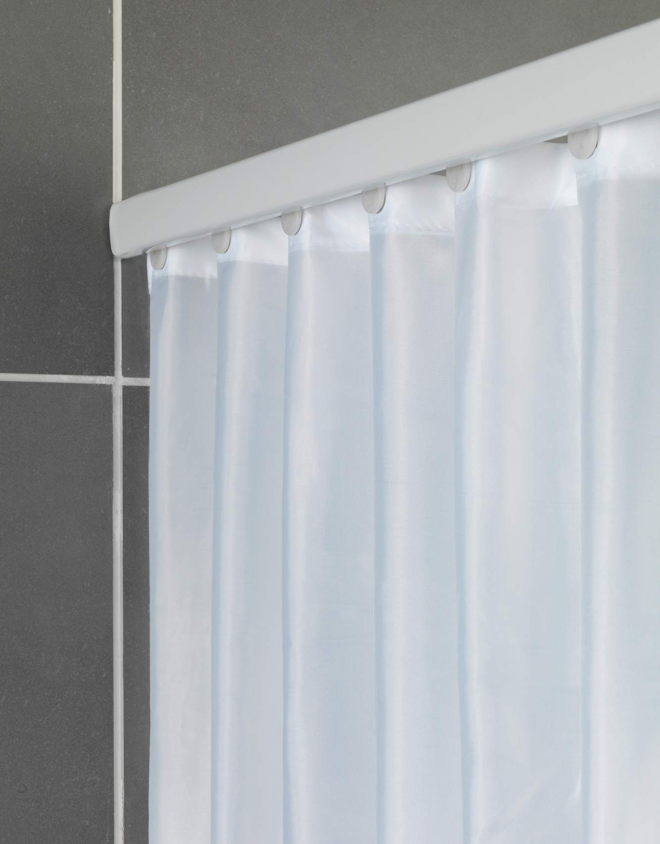 Wenko Shower Curtain Rail 75-125cm, White, 75-125cm