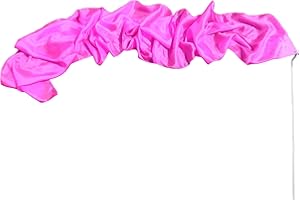 Winged Sirenny 1 Piece 98" Hand Painted Flowy Silk Ribbon Streamer with Rods, Church Liturgical Praise, Worship Adoration Dance Ribbon Banner