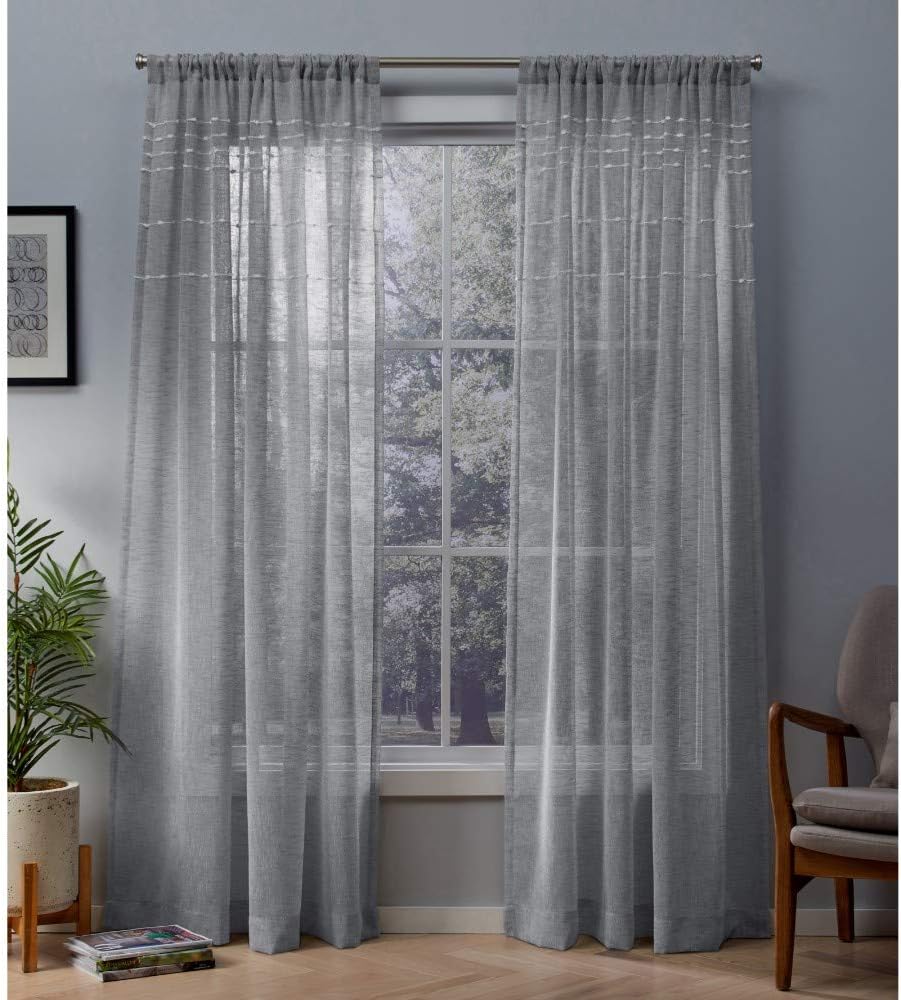 Amazon Com Exclusive Home Curtains Davos Puff Embellished Belgian