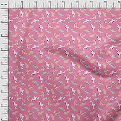 oneOone Georgette Viscose Pink Fabric Colorful