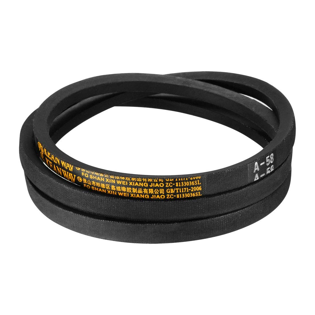 sourcing map A58 Drive V-Belts 58" Inner Length 13mm Width 8mm Thick JIS Standard A-Section Rubber Drive Transmission Belt