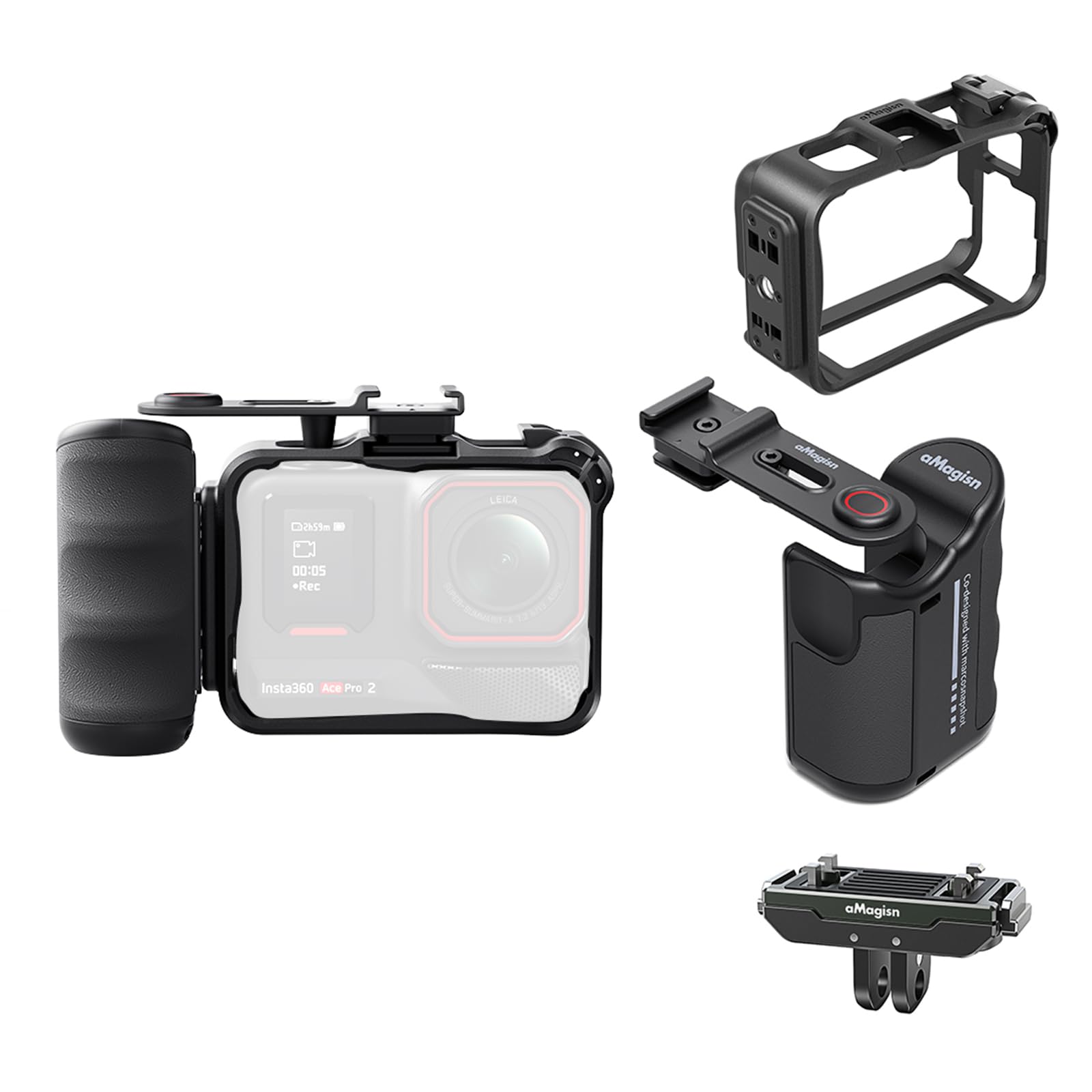 Photo 1 of Rszfnjxry Xplorer Grip Kit Bundle(Camera Grip&Cage&Quicke Release Mount) for Insta360 Ace Pro 2/Ace Pro/Ace Extended Holder Mount with Adjustable Shutter Button (Model Bundling 2)