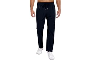 TUREFACE Mens Sweatpants with Pockets Straight Leg Woven Pants Elastic Waist Drawstring Running Casual Pants S-2XL