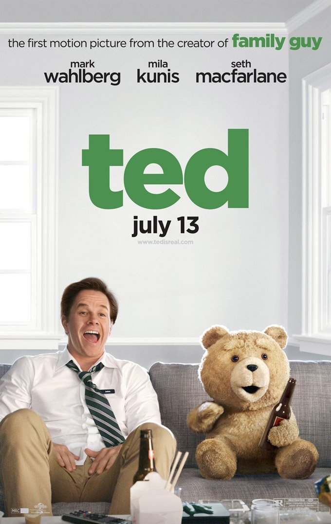 TED MOVIE POSTER 2 Sided ORIGINAL COUCH 27x40 SETH MCFARLINE MARK WAHLBERG