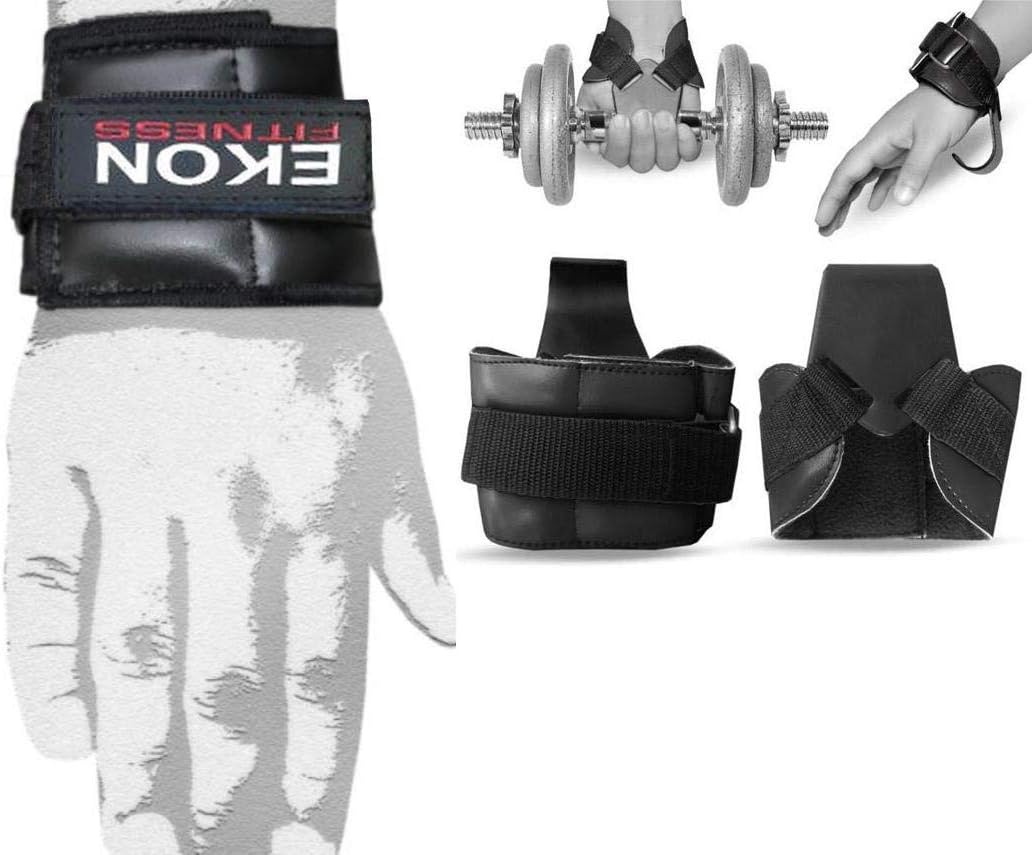 EKON Weight Lifting Reverse Hook Straps Wrist Grips for Powerlifting, Weightlifting, Bodybuilding, Strength Training & Workout | Great for Deadlift, Shrugs, Chin Up, Dumbbell Rows Cobra Grips