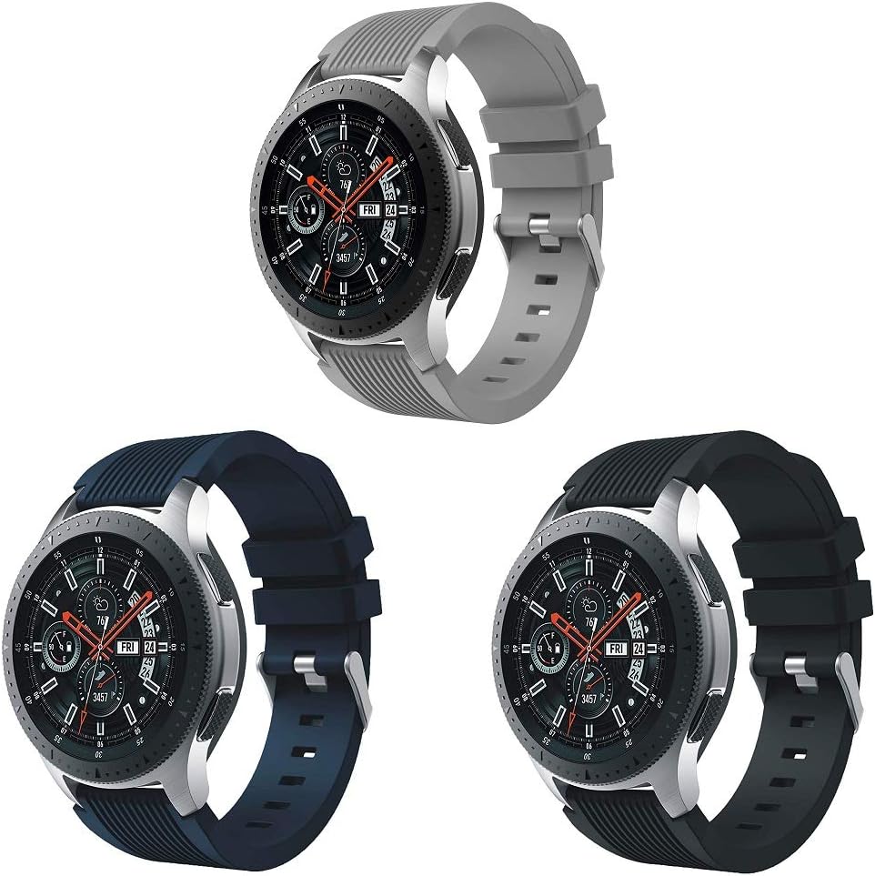 MBrisk Compatible 22mm Silicone Watch(42mm/46mm) Watch Bands,20mm Adjustable Soft Silicone Fitness Sport Replacement Strap