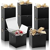 DOYIDE Small Gift Boxes, 20 Pack 5x5x5 Inch Black Elegant Paper Boxes with Ribbons, Crafting, Christmas Gift Box Wedding Party Favor, Cupcake, Candy, Bridesmaids Proposal Box