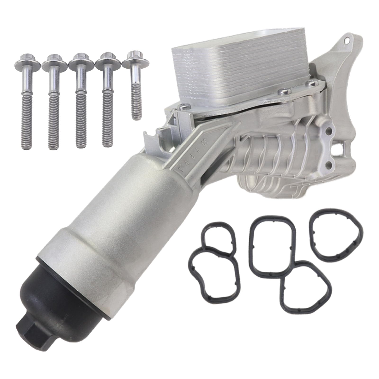 Photo 1 of YINAVAGAD Upgrade Aluminum Engine Oil Cooler Filter Housing with Cooler Sensor & Gaskets for BMW B46 B48 330e 330i 430i 530i 630i 730Li X3 X4 X5 X6 Z4 2017-2023, Replaces 11428651710 11428580414