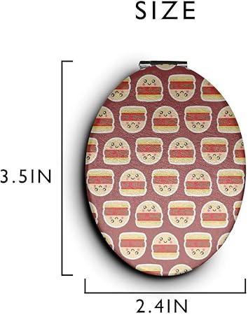 Amazon 化粧鏡 コンパクトミラー かわいいハンバーガー 手鏡 携帯ミラー 折りたたみ鏡 拡大鏡 両面ミラー Mcu7cc コンパクト 通販