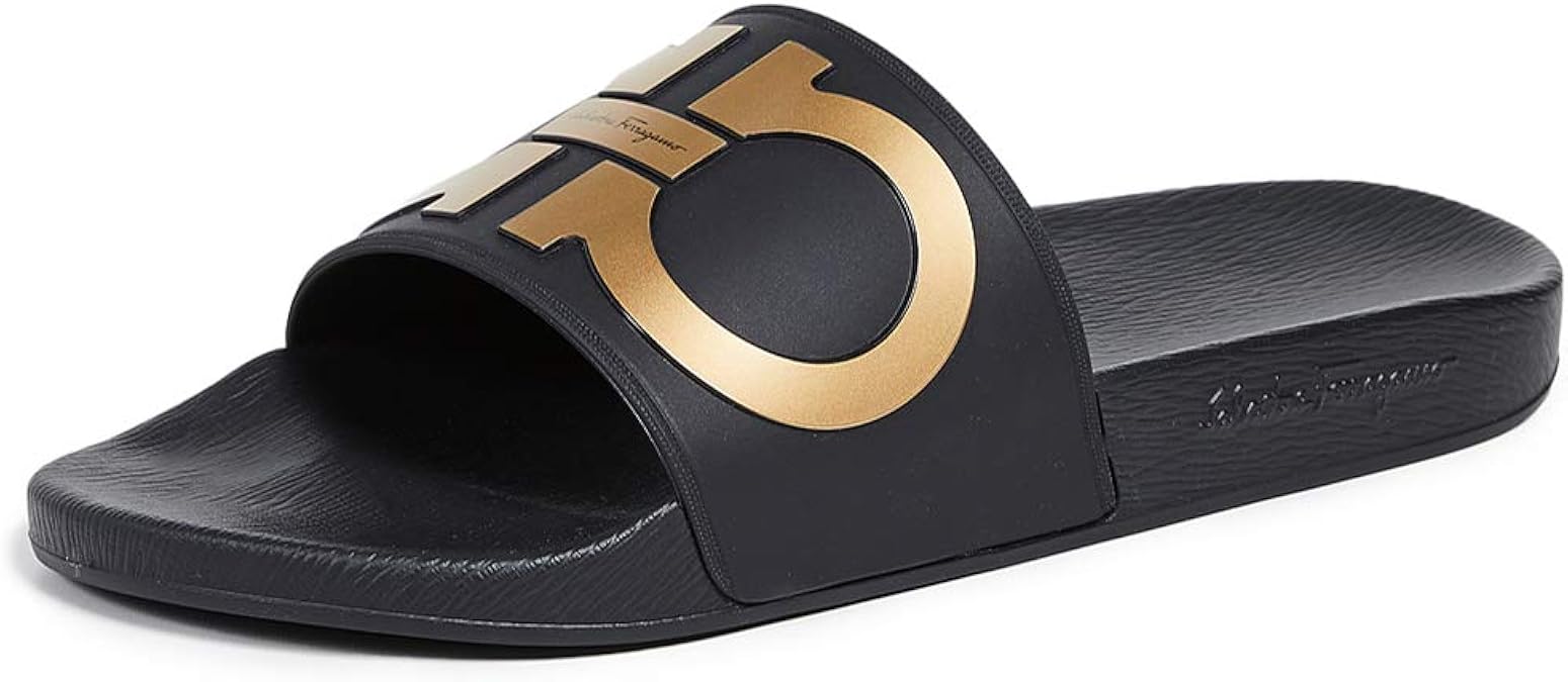 black ferragamo slides