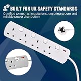 MERCURY 4 Gang Extension Lead 2 Metre White with Individual Switches Fused Plug view 6