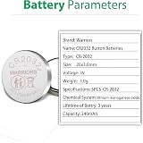 Warriors 5X CR2032 Batteries 3V 240mAH Lithium Coin Cell Child Resistant Pack view 7