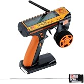 GoolRC Flysky FS-GT3C RC Transmitter 2.4Ghz 3CH LCD Remote Controller with FS-GR3E Receiver for RC Car Boat (Yellow)