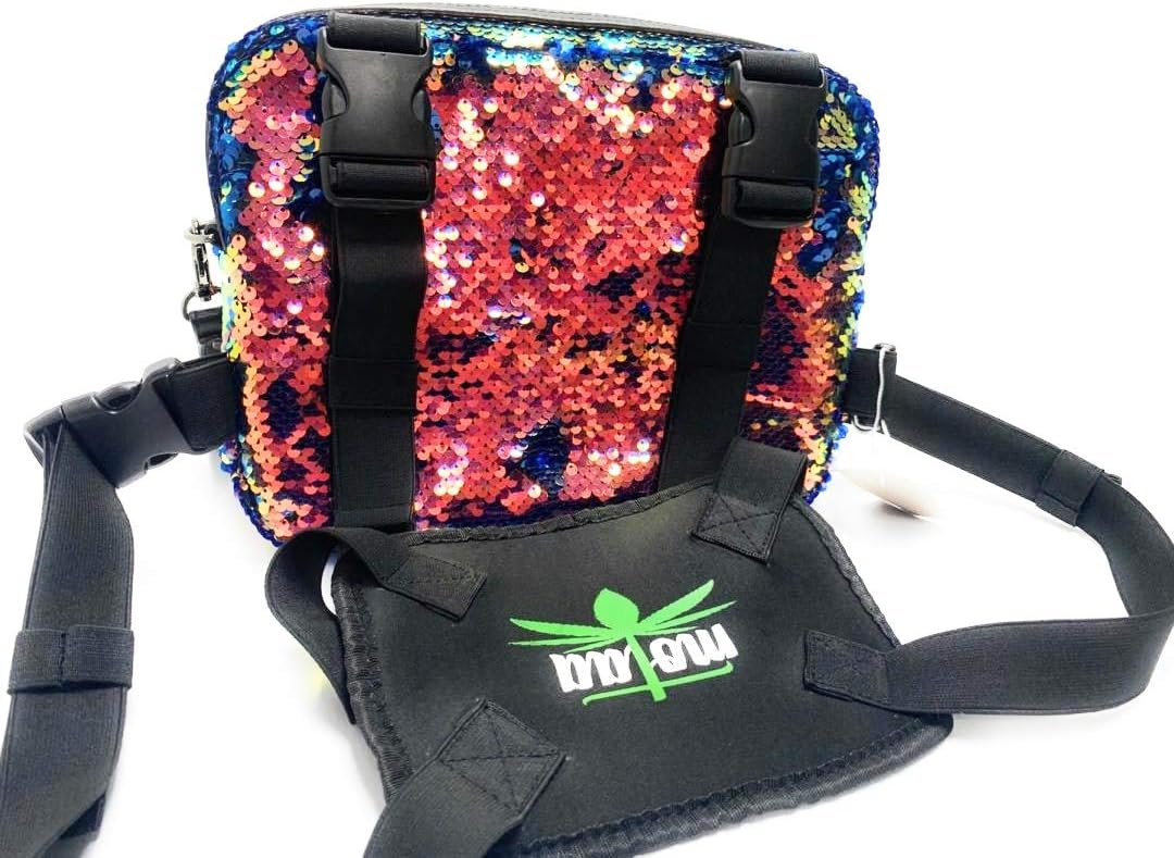 MOTAA Smell Proof Chest Bag w/Combo Lock with Activated Carbon mesh Material to Contain Smells and Keep Your Items Safe (Sequins) Rave Approved!