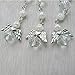 24 Pcs Mini Rosary Baptism Favors with Angels for Boy and Girl Recuerdos de Bautizo Finger Rosaries Silver Plated