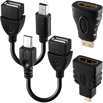 Afunta(tm)Android Tablet Cable Adapter Set-Micro USB OTG; Mini USB OTG; HDMI Female to Micro HDMI Male;HDMI Mini-enabled devi