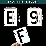 TAUYFIRLS 6 Inch Letter and Number Stencils 42 Pcs Interlocking Reusable Kit view 2