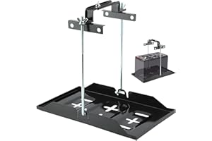 AQEENURA Battery Hold Down Tray Kit, Universal Battery Tray Holder, Adjustable Corrosion-Resistant Metal Battery Hold Down Tray Kitfor Cars Boats Marine(10.63" Bolt with 13.39" Battery Tray)