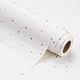 WRAPAHOLIC 3D Kraft Floral Wrapping Paper - Mini Roll - 17 inch x 16.5 feet - Embossed Elegant White Floral with Gold Foil Wrapping Paper for Valentines Day, Wedding, Bridal Shower, Birthday