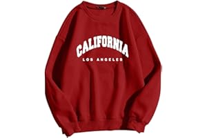 BNisBM Womens Sweatshirts Casual Trendy Letter Graphic Print Pullover Tops Aesthetic Hoodies Preppy Hoodless Sweatshirts