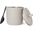 Simple Modern Vacuum Insulated Ice Bucket with Lid and Scoop | for Cocktail, Champagne, Wine, Beer, & Hosting | Stainless Steel 100oz Capacity for Large Parties | Rocks Collection | Almond Birch