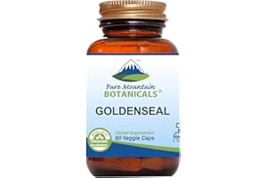 Pure Mountain Botanicals Goldenseal Capsules - Kosher Vegan Caps with 250mg Organic Goldenseal Root Supplement
