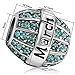 JMQJewelry Wife Husband Sister Mother Love Birthstone March Blue Birthday Crystal Compatible with Pandora Bracelets Snowflake