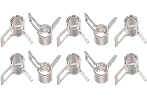 uxcell 10pcs 4mm Spring Band Type Action Fuel/Silicone Vacuum Hose Pipe Clamp Low Pressure Air Clip Clamp, Nickel Plated