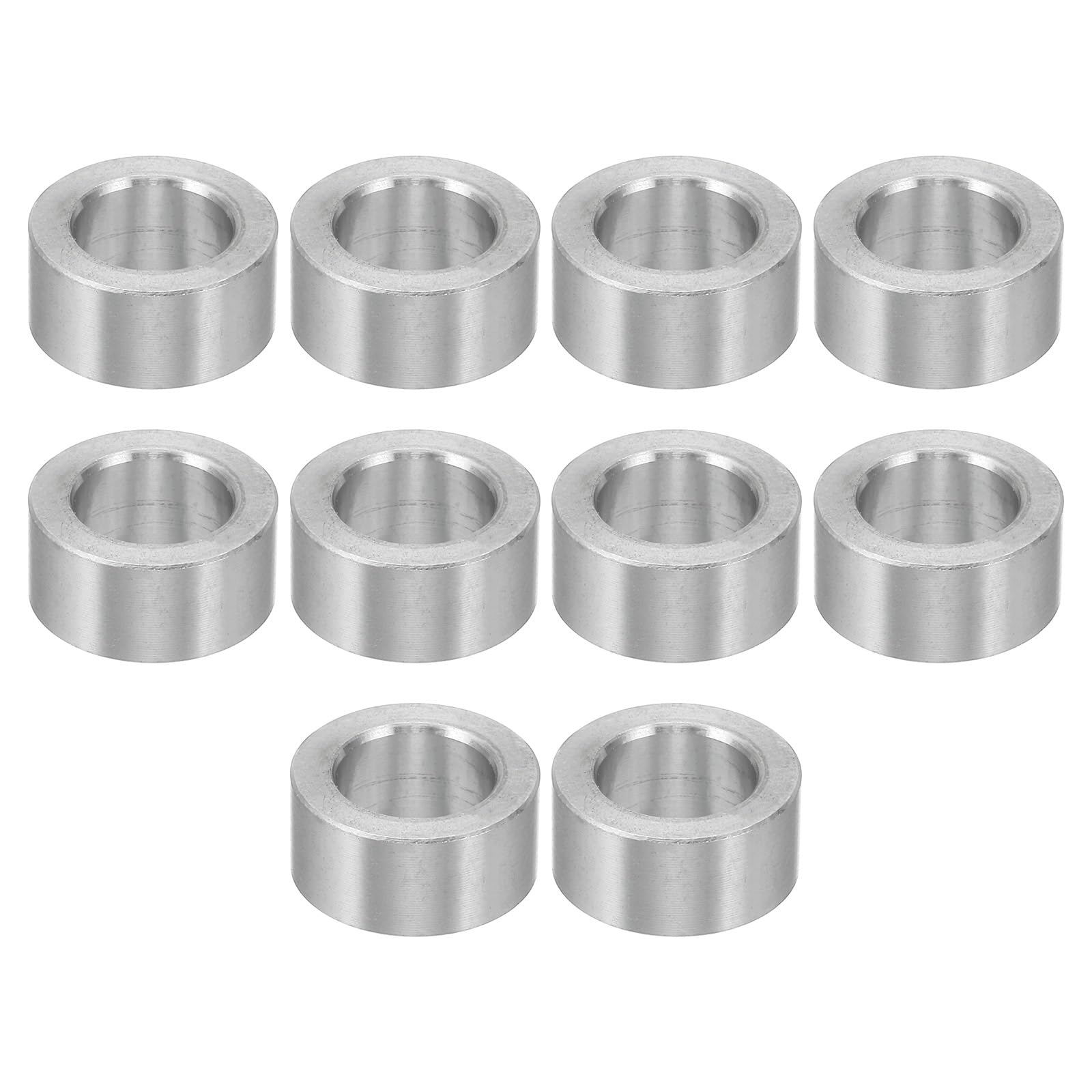 PATIKIL M12 Aluminum Spacers, 10 Pcs Metal Spacer Aluminum 12.7mm ID x 20mm OD x 9.5mm L Aluminum Spacer Screw Standoff Round for 1/2" or M12 Screw Bolts