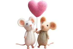 Felt Mouse Ornament - Handmade Decor | Cute Needle Felted Mice Figurine, Mini Indoor Desktop Keepsake, Perfect for Christmas,