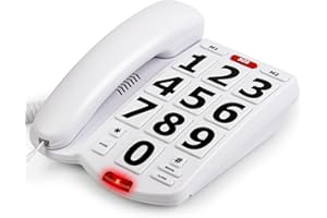 Sangyn Big Button Phone for Seniors, Large Land Line Phones for Elderly Big Button Home Telephone with Amplified Ringer Hands