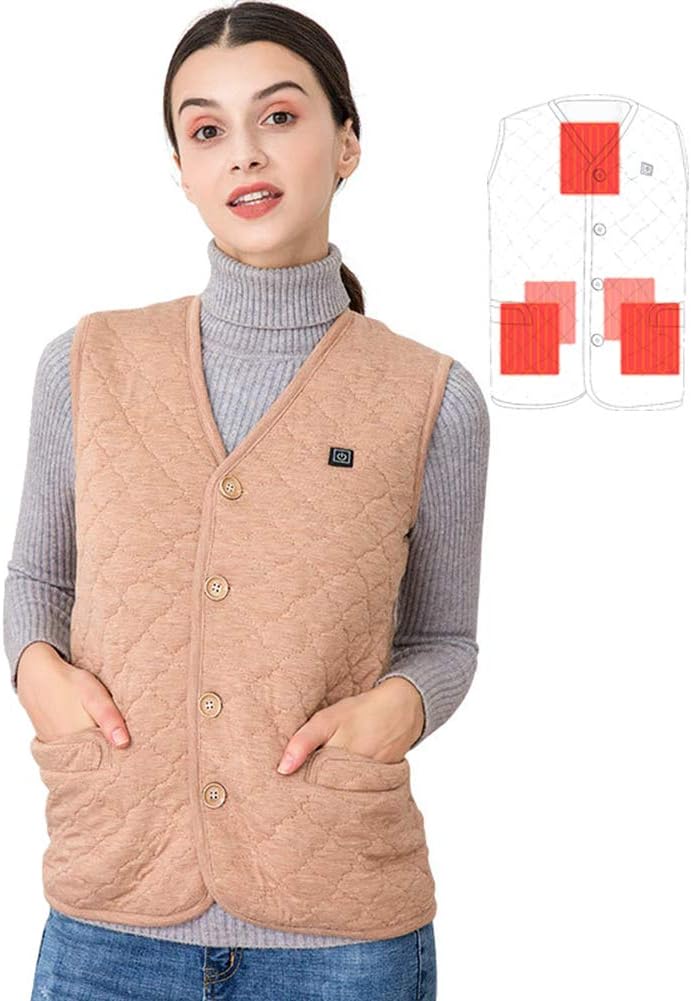 Electric USB Heated Warm Vest Gilet, Lightweight 3 Heating Levels Windproof with Indicator Light