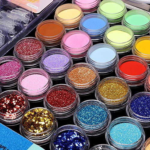 Acrylic Nail Kit, with Acrylic Powder, Nail Flowers Monomer, Glitter