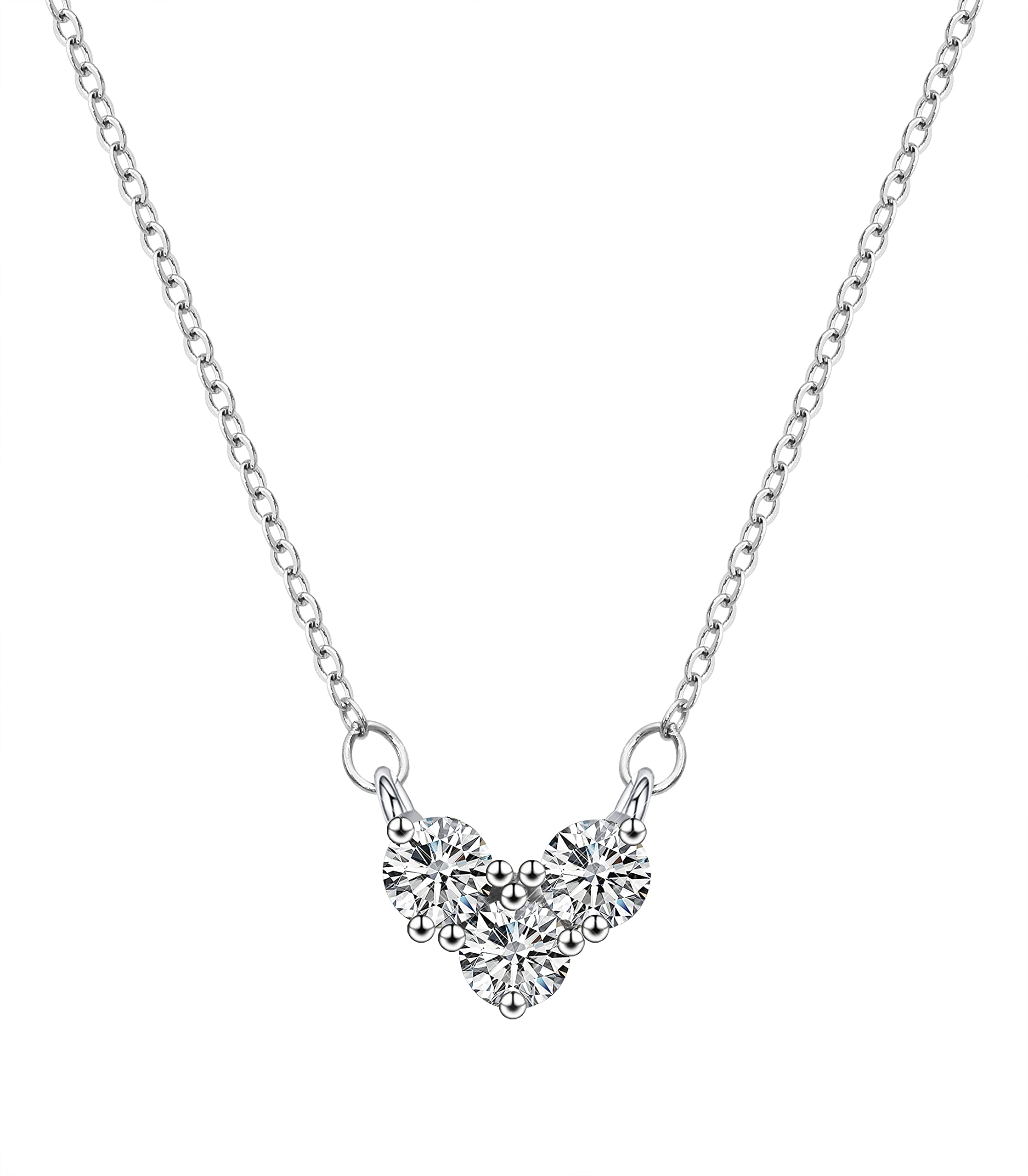 KristLand 925 Sterling Silver Gold Plated Women Necklace Layer Necklace Pendant with Cubic Zirconia Jewelry for Ladies Girls