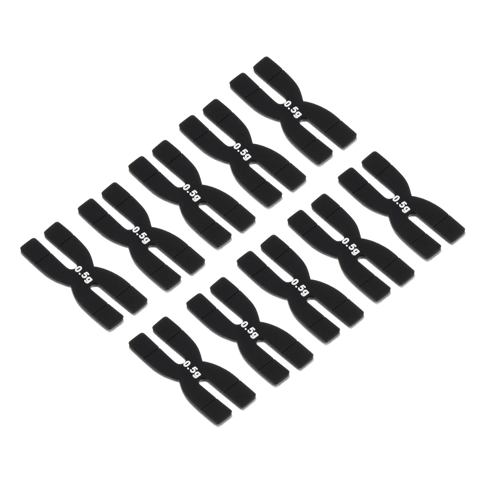 PATIKIL 0.5g Racket Weight Balance Strips, 10 Pack Silicone Badminton Racquet Weighted Tapes, Black