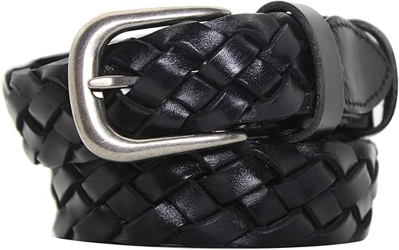 Amazon イタリア オール レザー メッシュ ベルト メンズ 革 編み込み 幅3cm 長さ110cm ブラック ベルト 通販