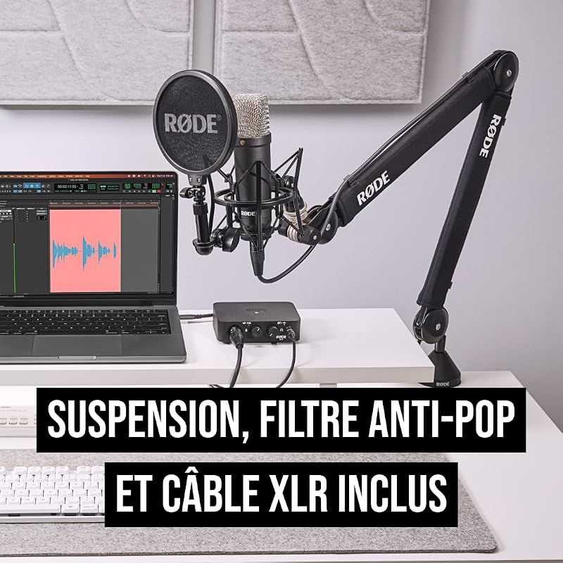 NT1 Signature Series Microphone à condensateur, Filtre Anti-Pop et câble XLR pour la Production Musicale et l'enregistrement Vocal