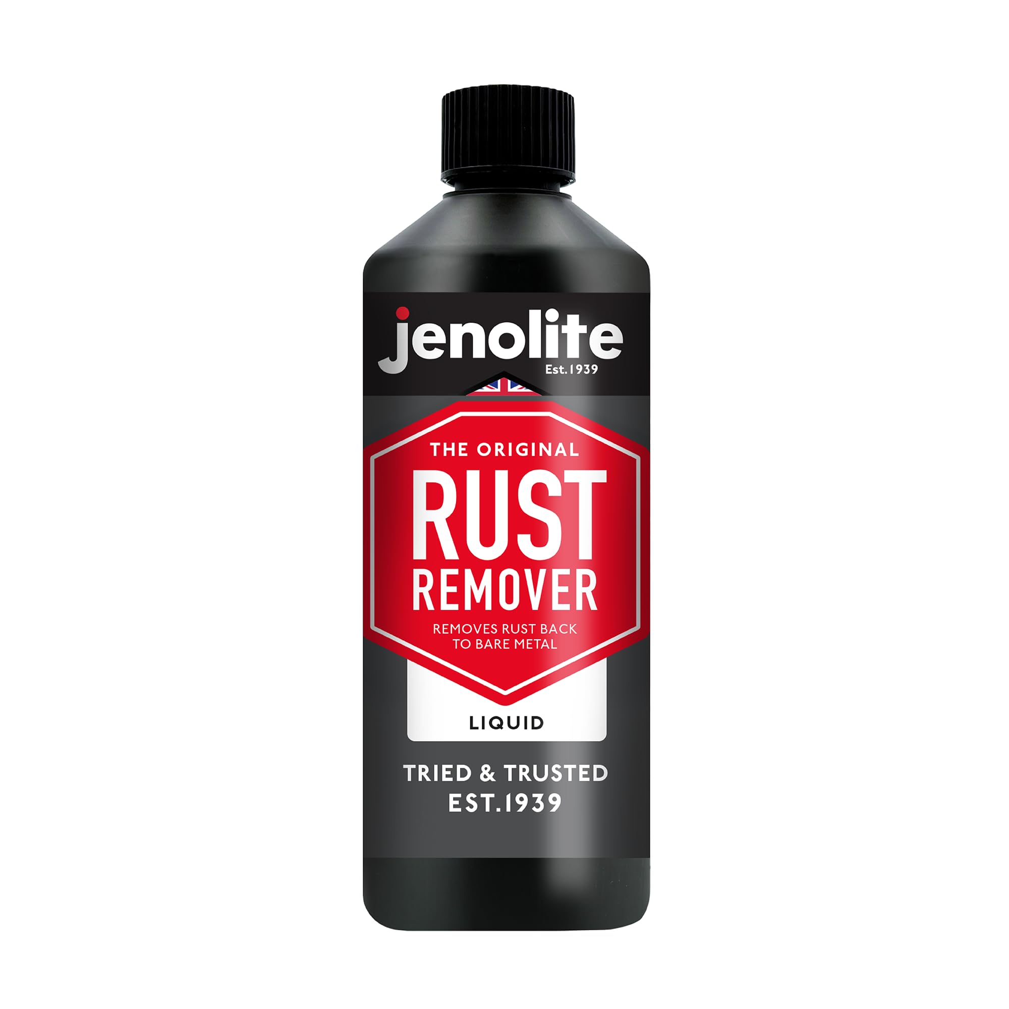JENOLITE Rust Remover Original Liquid, 500ml – Fast-Acting Rust Remover for Metal, Removes Rust to Bare Metal, Ideal for Cars, Bikes, Tools, Machinery, and BBQs
