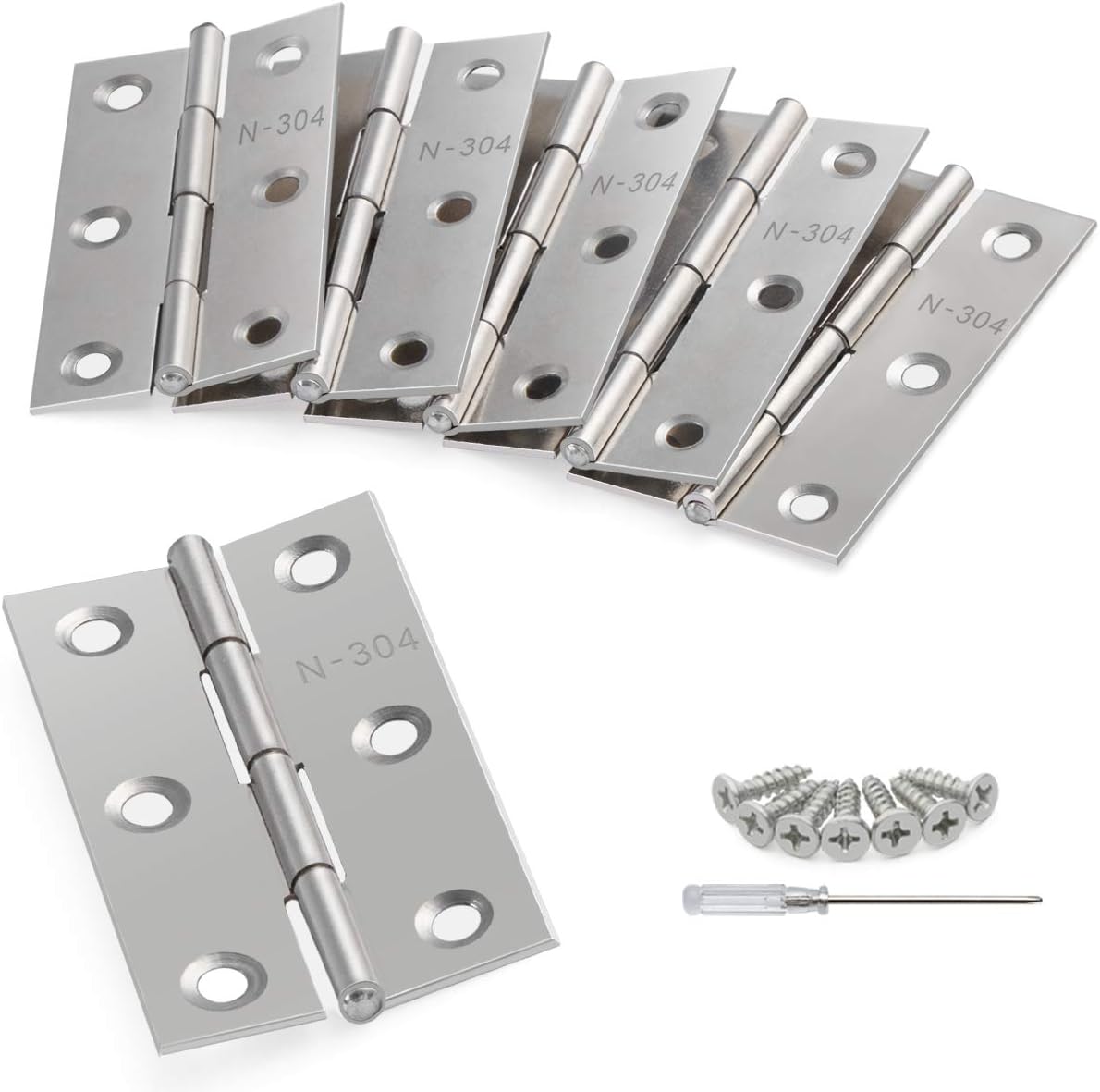 Anstore 2.6'' Folding Hinges, 10pcs 66mm Stainless Steel Door Hinges