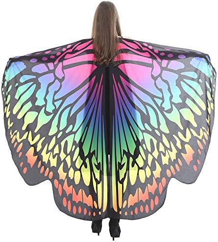 TWIFER Women Butterfly Wings Shawl Scarves Dancing Accessory Ladies Nymph Pixie Poncho Costume Accessory