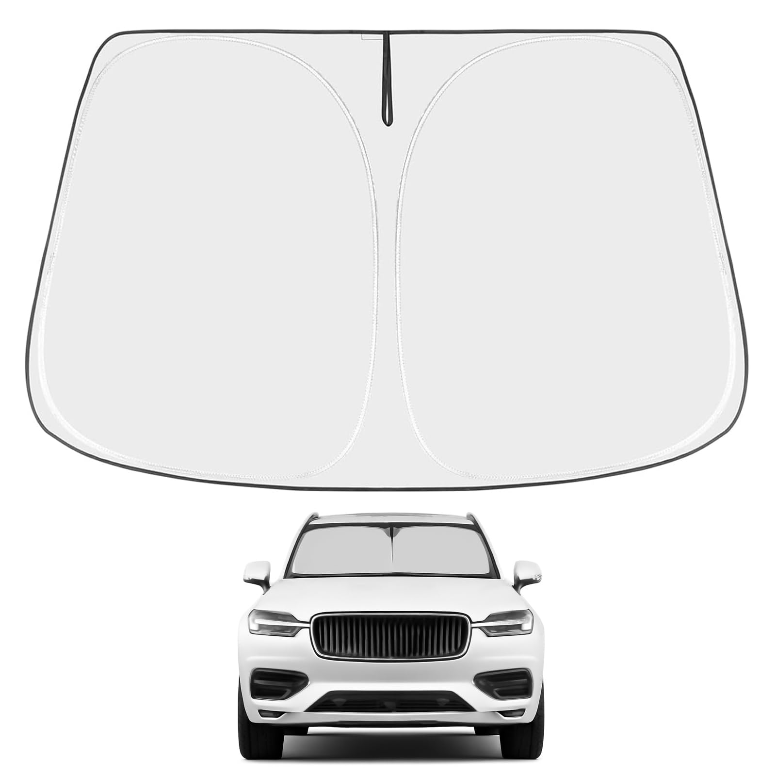 Photo 1 of Proadsy Windshield Sun Shade for Volvo XC90 2016-2025 2026 4-Layer Foldable Front Sunshade Protector Sun Visor Blocks UV Rays Keep Car Cooler
