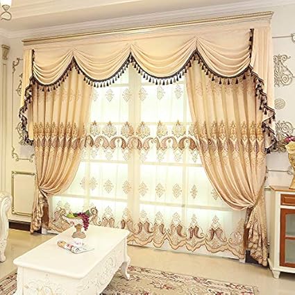 FidgetGear Luxury Velvet Waterfall Valance Curtains with Triple Valance Track
