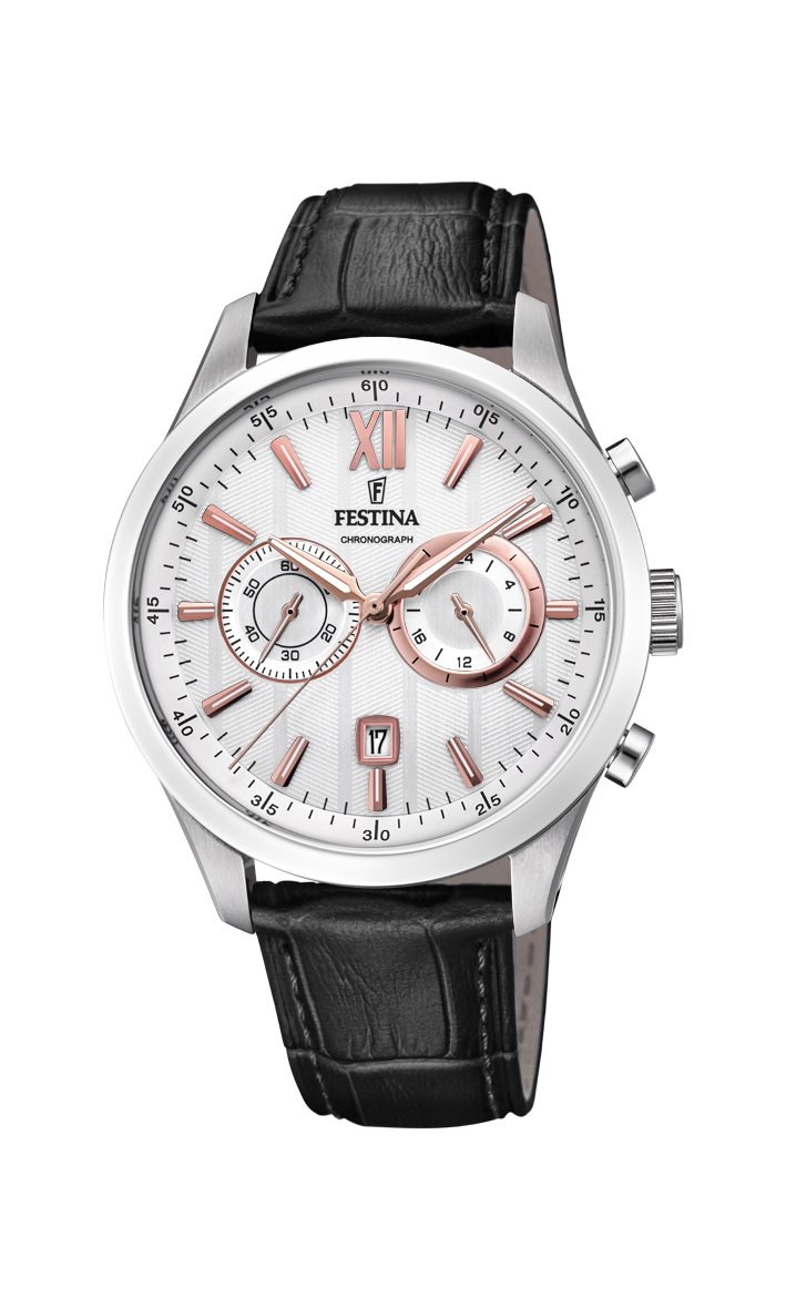 Festina Mens Quartz Watch, Chronograph Display and Leather Strap F16996/1