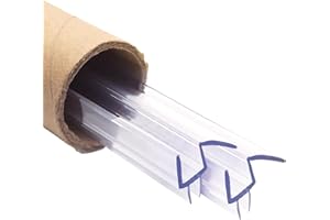 Shower Door Bottom Seal PVC Strip, Fits for 3/8"(10mm) Thick Frameless Glass Door Panel, 39"(990mm) Long 2PCS Clear Door Seal