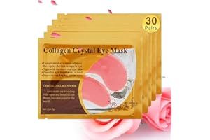 Felico Under Eye Patches, 30PCS Pink Eye Mask, Eye Gel Pads With Collagen Treatment for Reducing Dark Circles, Lighten Wrinkles Anti-Aging Moisturizing, Fine Lines Eye Bags Puffiness Women Men