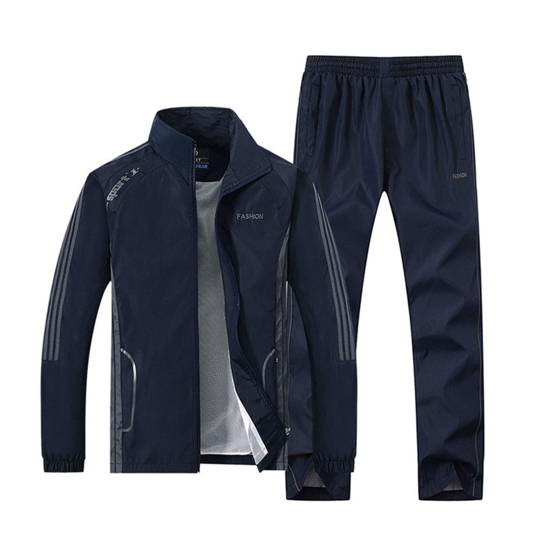 Buy Men Tracksuit Sets Cardigan Windproof Long Sleeve+Pants Two Pieces